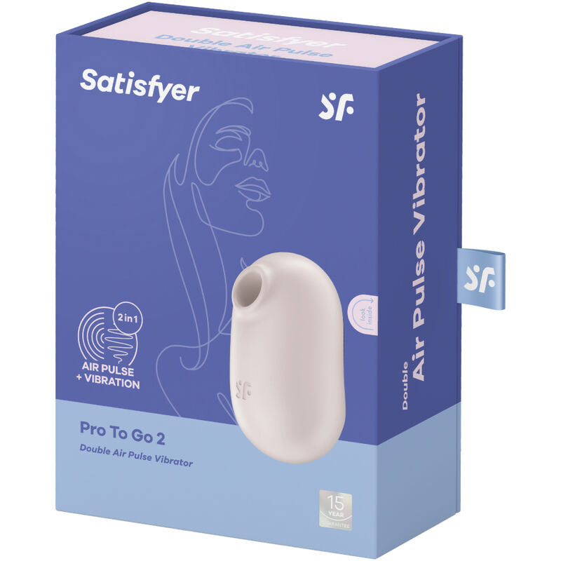SATISFYER - PRO TO GO 2 DUBBELE LUCHTPULS STIMULATOR &amp; VIBRATOR GROEN