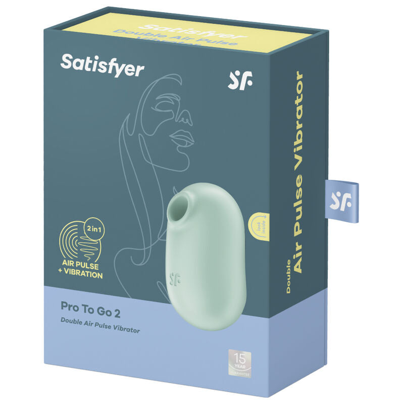 SATISFYER - PRO TO GO 2 STIMULATEUR ET VIBRATEUR À DOUBLE IMPULSION D'AIR VERT