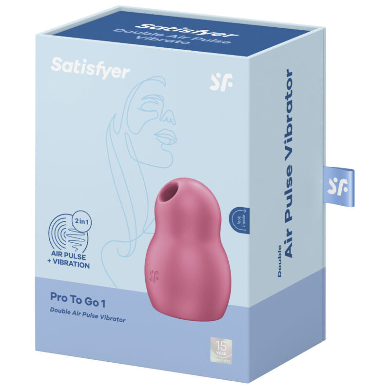 SATISFYER - PRO TO GO 1 DOUBLE AIR PULSE STIMULATOR &amp; VIBRATOR BLUE