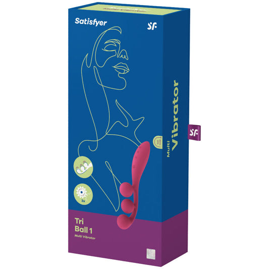 SATISFYER - MULTIVIBRATEUR TRI BALL 1 ROUGE