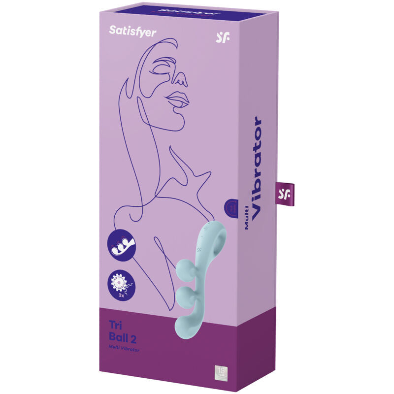 SATISFYER - MULTIVIBRATEUR TRI BALL 2 BLEU