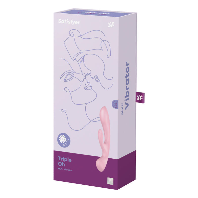 SATISFYER - TRIPLE OH HYBRIDE VIBRATION BLEU