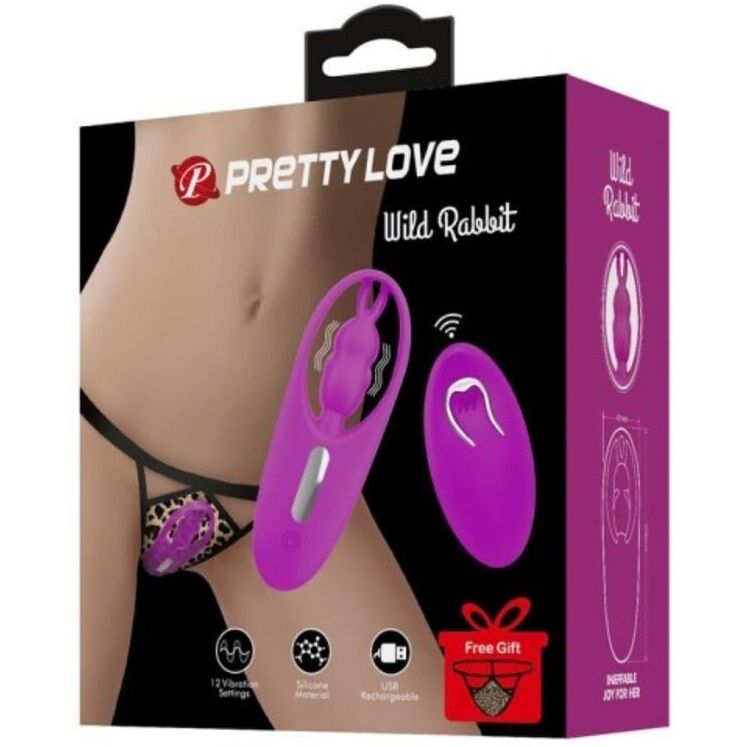 PRETTY LOVE - WILD RABBIT PANTY STIMULATOR WITH REMOTE CONTROL LILAC