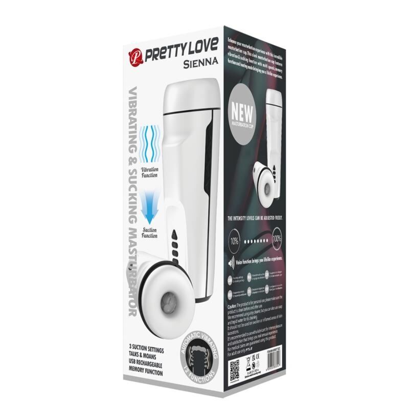 PRETTY LOVE - MASTURBATEUR VIBRANT POUR HOMMES SIENNA. VOIX ET ONDES STIMULANTES