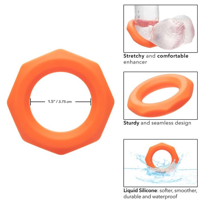 CALEXOTICS - BAGUE ALPHA SEXAGONE ORANGE