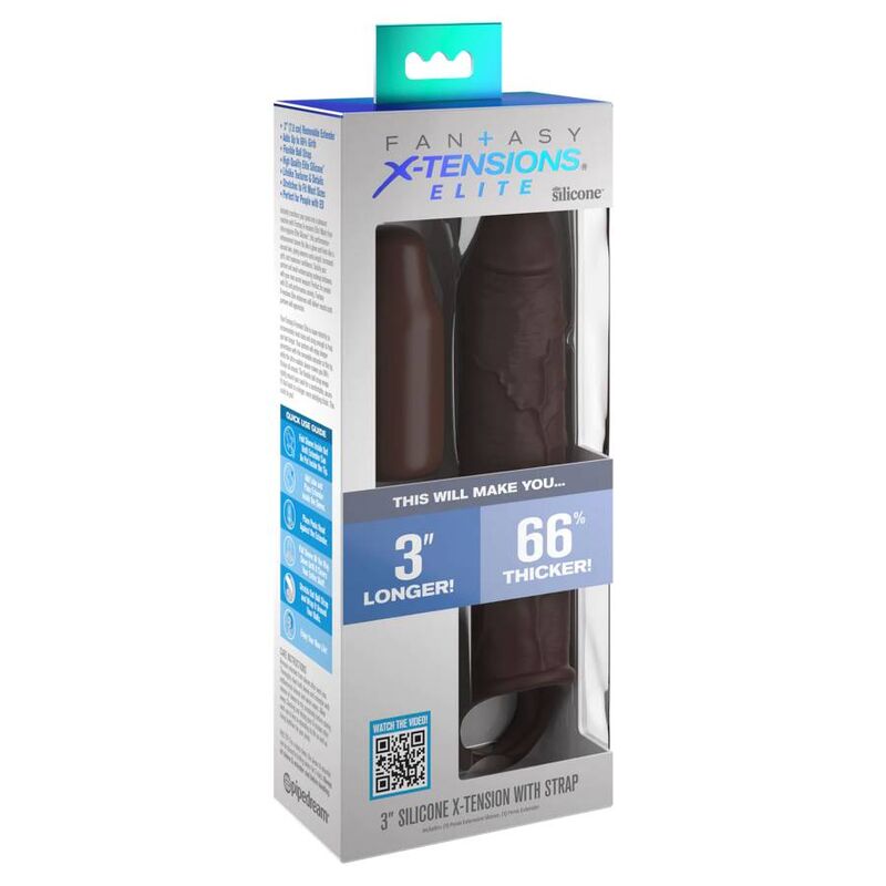 FANTASY X-TENSIONS - PIPEDREAMS EXTENSION WITH STRAP 17.78 CM BROWN