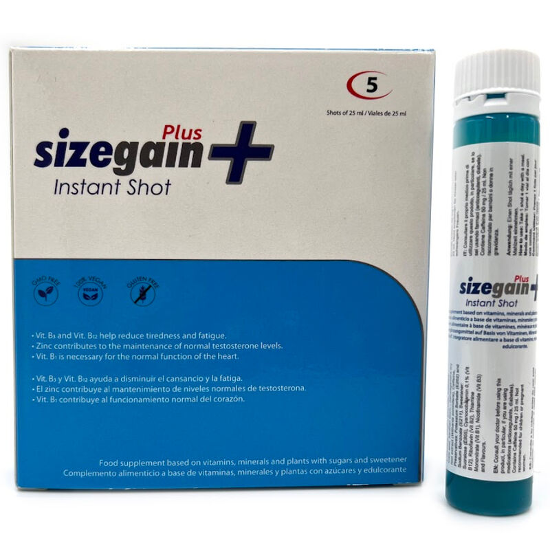 500 COSMETICS - SIZEGAIN PLUS INSTANT SHOT ENERGIZER POUR HOMMES 5 UNITÉS