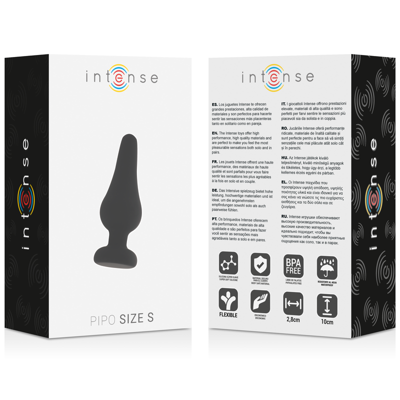 INTENSE - ANAAL PLUG PIPO S ZWART SILICONEN 9.8 CM