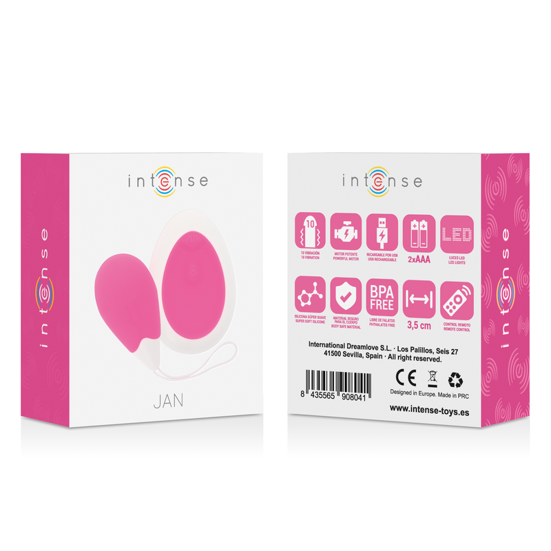 INTENSE - JAN EIERVIBRATOR AFSTANDSBEDIENING ROZE