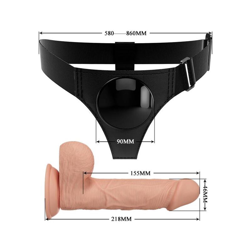PRETTY LOVE - HARNAS BROEK UNIVERSEEL HARNAS MET DILDO JERRY 21.8 CM NATUURLIJK
