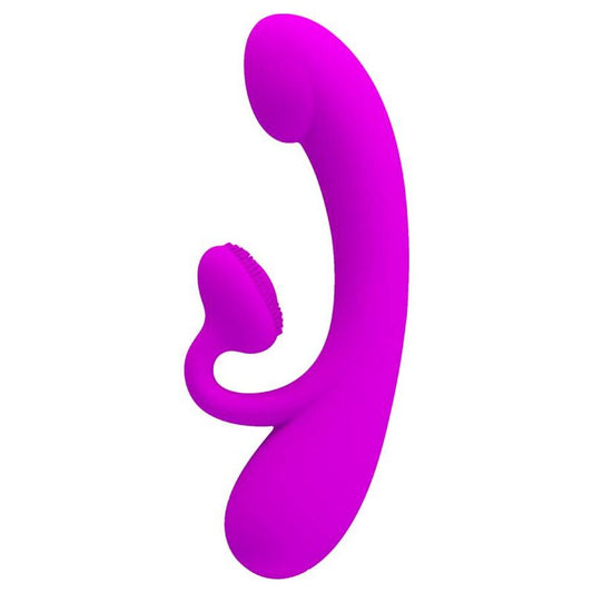 PRETTY LOVE - VIBRATEUR SINCÈRE ET ONDES CLITO-STIMULANTES SILICONE VIOLET
