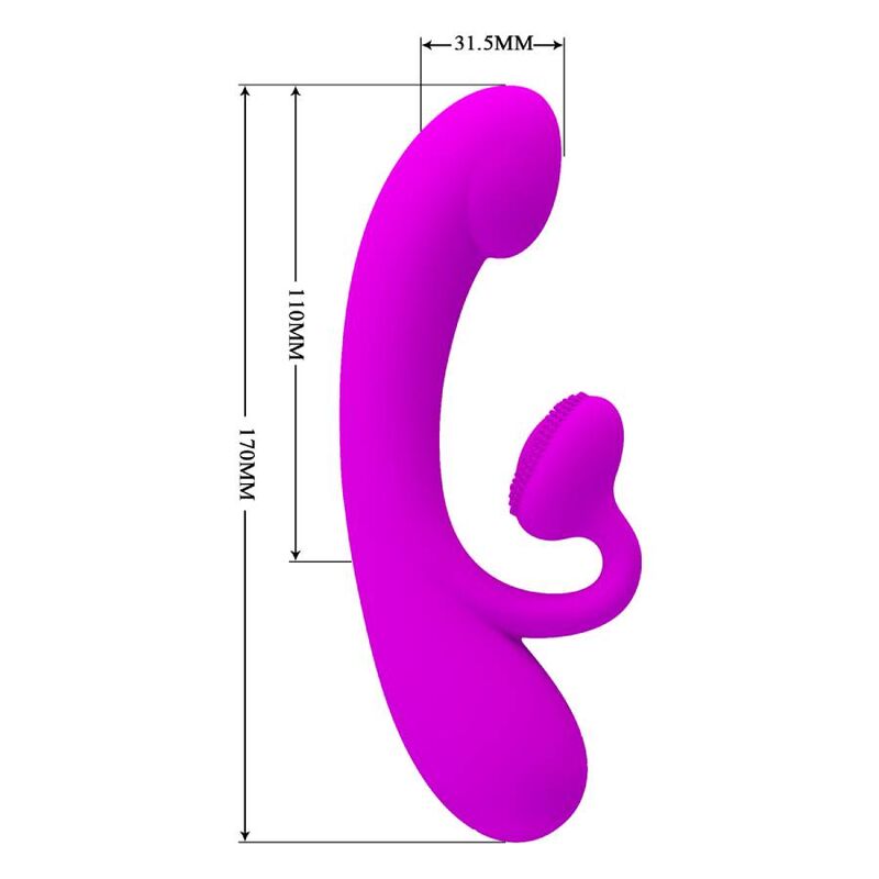 PRETTY LOVE - VIBRATEUR SINCÈRE ET ONDES CLITO-STIMULANTES SILICONE VIOLET
