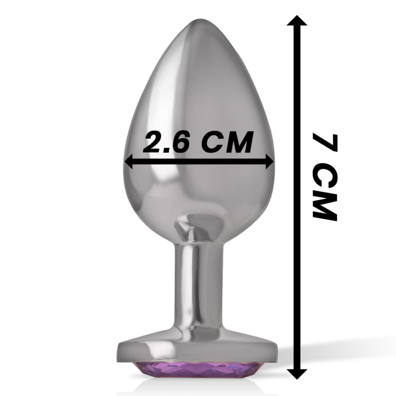 INTENSE - PLUG ANAL EN MÉTAL ALUMINIUM AVEC CRISTAL VIOLET, TAILLE S