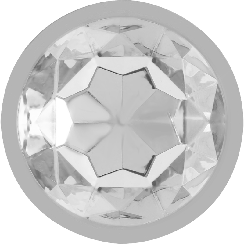 INTENSE - ALUMINIUM METALEN ANAAL PLUG MET ZILVEREN KRISTAL, MAAT M