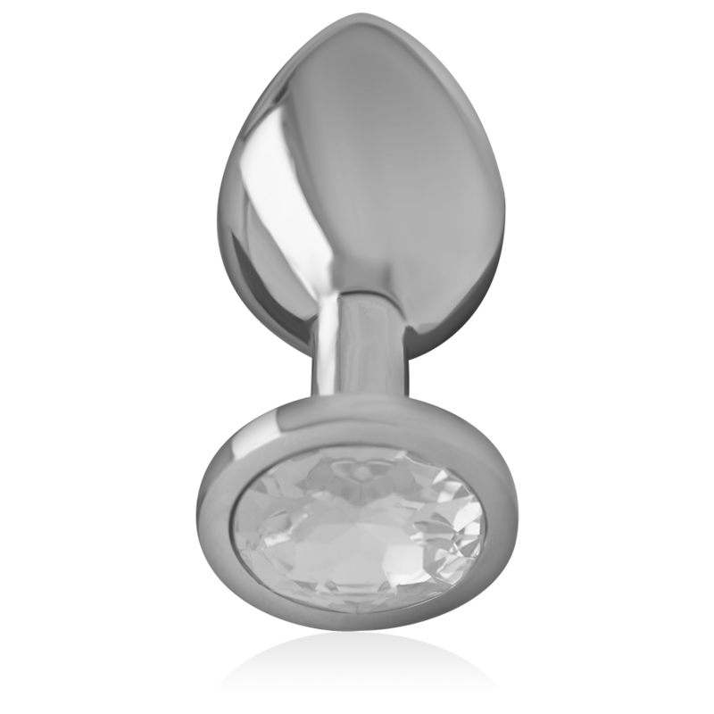 INTENSE - ALUMINIUM METALEN ANAAL PLUG MET ZILVEREN KRISTAL, MAAT L