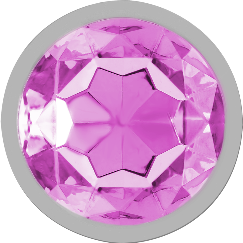INTENSE - ALUMINUM METAL ANAL PLUG WITH PINK CRYSTAL, SIZE S