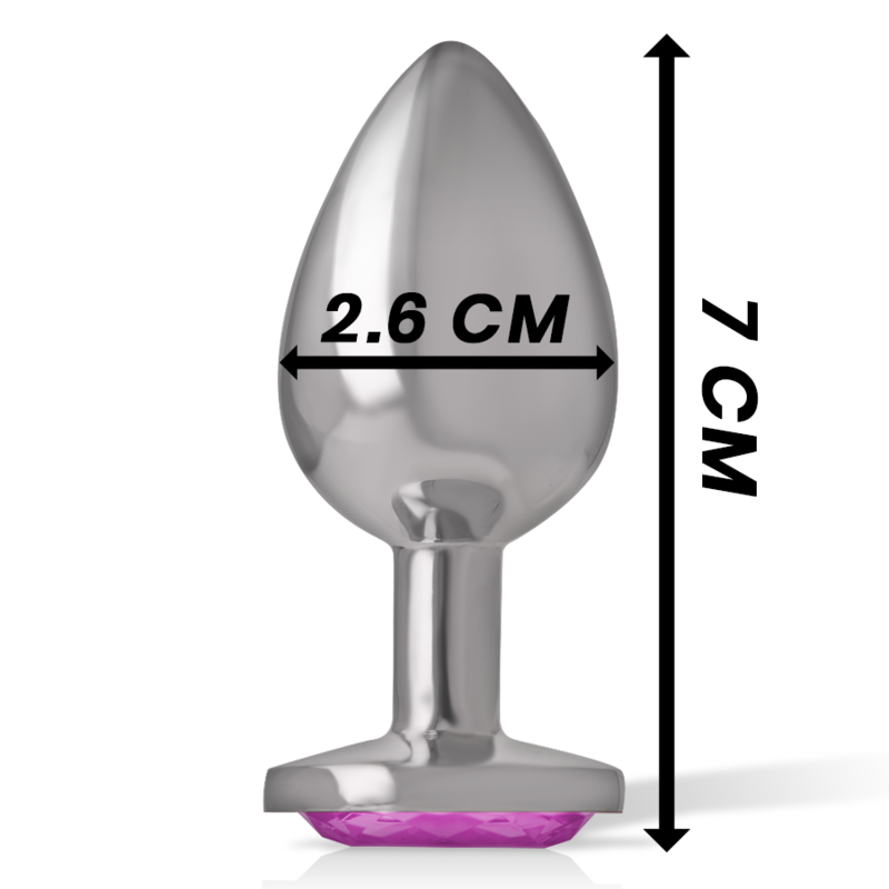 INTENSE - ALUMINUM METAL ANAL PLUG WITH PINK CRYSTAL, SIZE S
