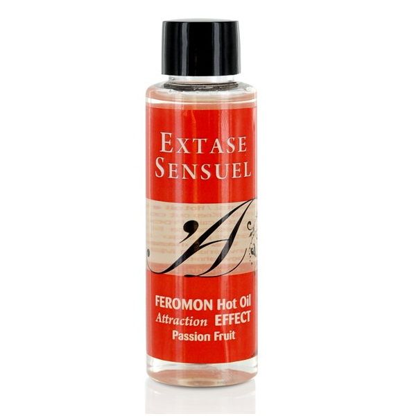 EXTASE SENSUAL - HUILE DE MASSAGE À EFFET CHAUFFANT ET PHÉROMONES DE FRUIT DE LA PASSION 100 ML