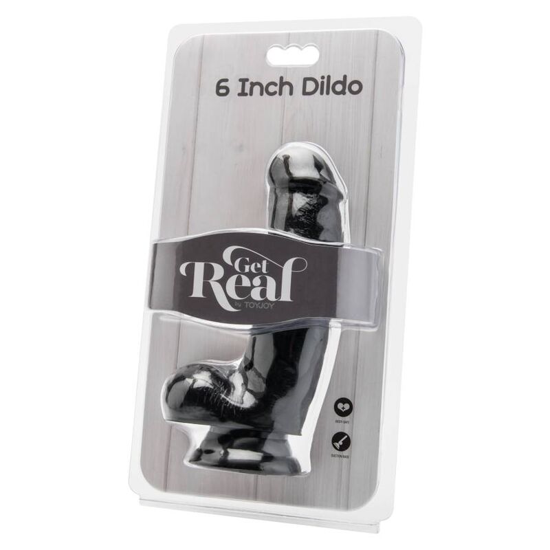GET REAL - DILDO 12 CM MET BALLEN ZWART