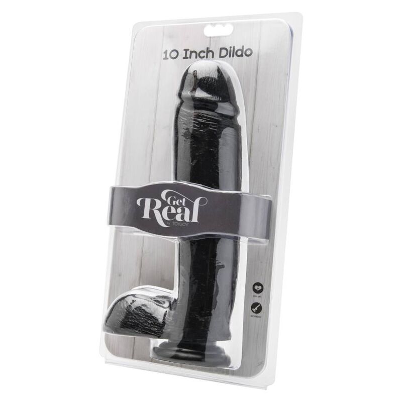 GET REAL - GODE 25,5 CM AVEC BOULES NOIR