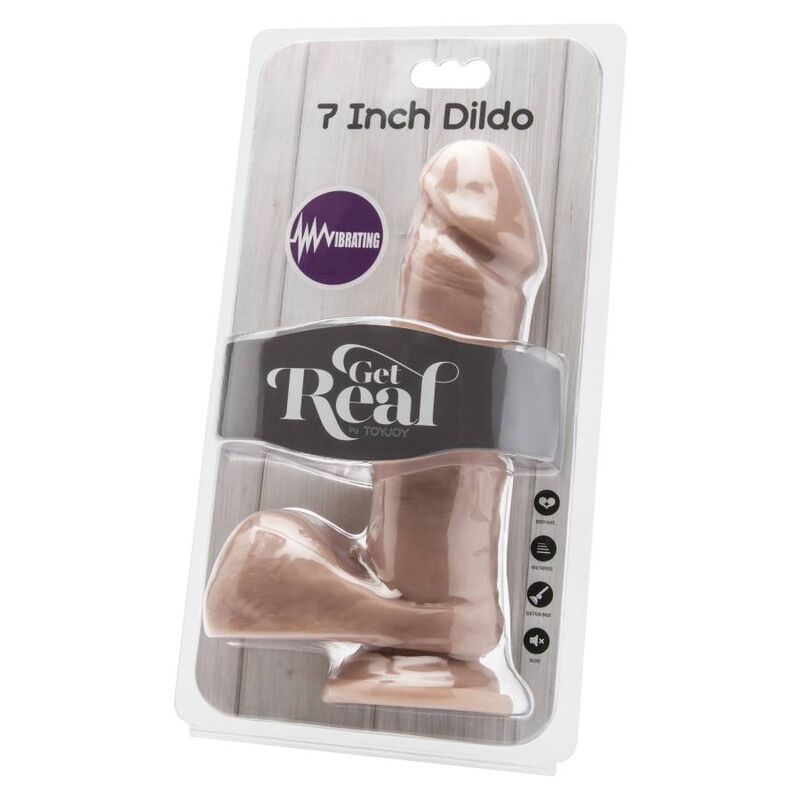 GET REAL - DILDO 18 CM AVEC COUILLES VIBRATEUR SKIN