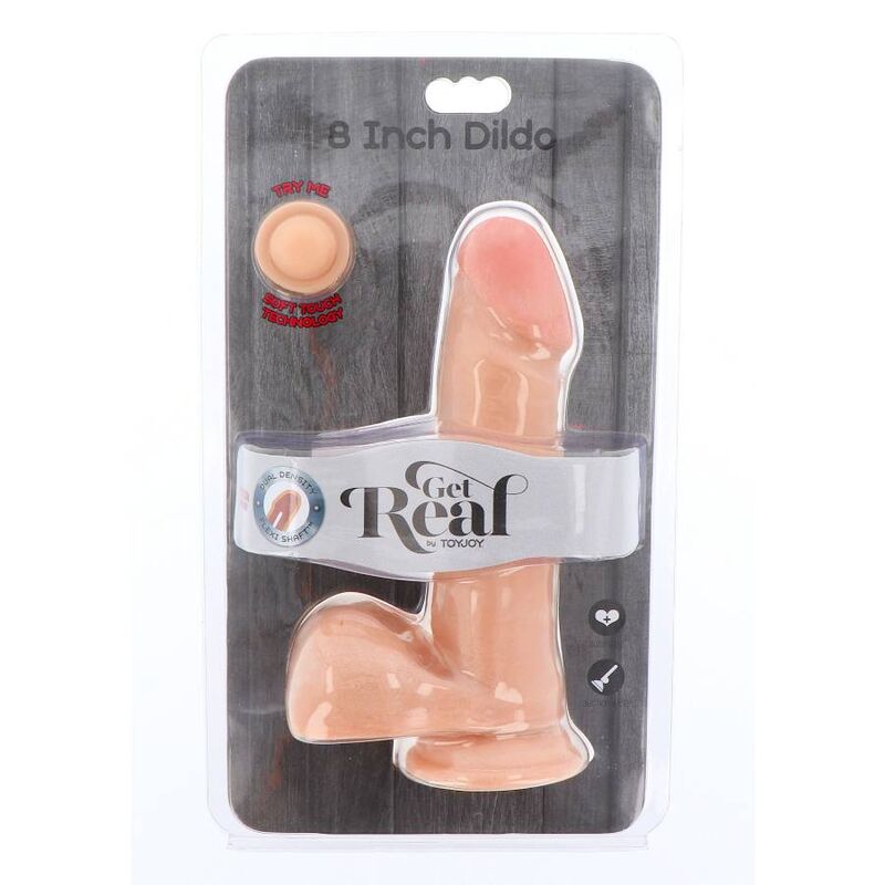 GET REAL - DILDO DOUBLE DENSITÉ 18 CM PEAU D'ŒUF