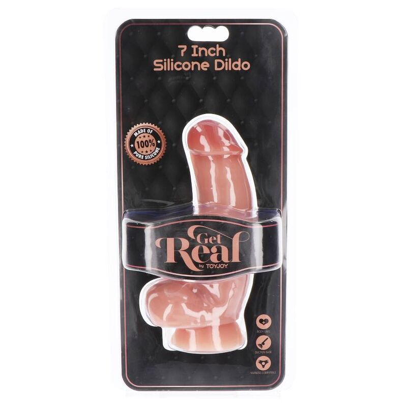 GET REAL - GODE EN SILICONE 18 CM AVEC BOULES DE PEAU