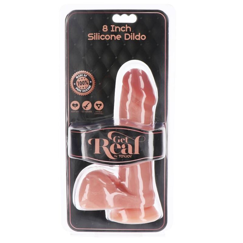 GET REAL - SILICONE DILDO 20.5 CM WITH SKIN BALLS