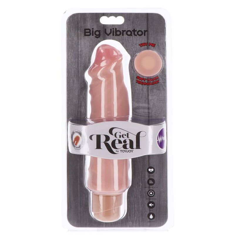 GET REAL - DUAL DENSITY BIG VIBRATOR 20.5CM SKIN