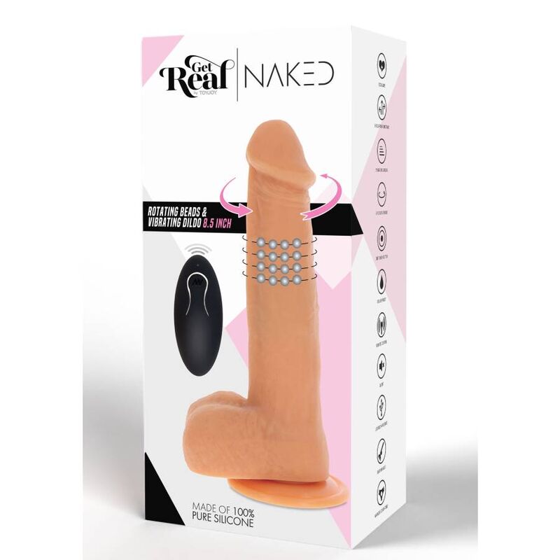 GET REAL - ROTATING BEADS THAT VIBRATE DILDO SKIN