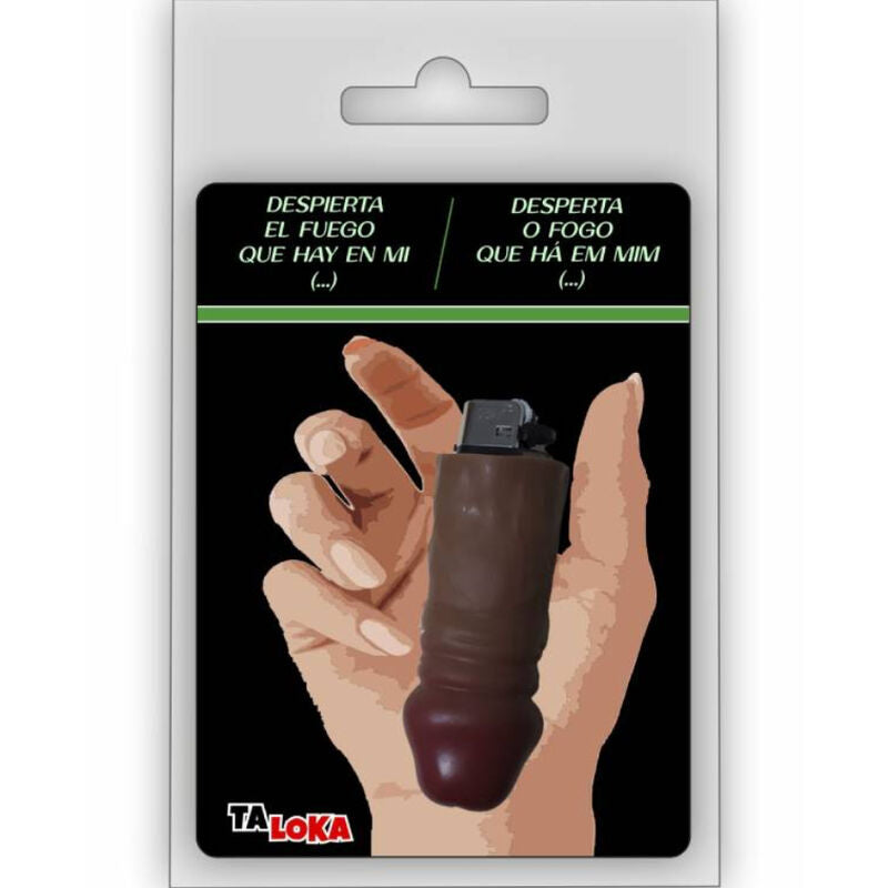 TALOKA - FANTASTIQUE BRIQUET EN FORME DE PÉNIS DE COULEUR MULATTO, 100% RECHARGEABLE