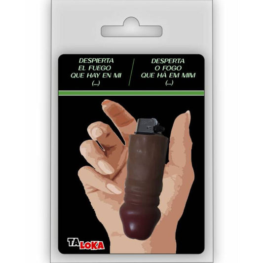 TALOKA - FANTASTIQUE BRIQUET EN FORME DE PÉNIS DE COULEUR MULATTO, 100% RECHARGEABLE
