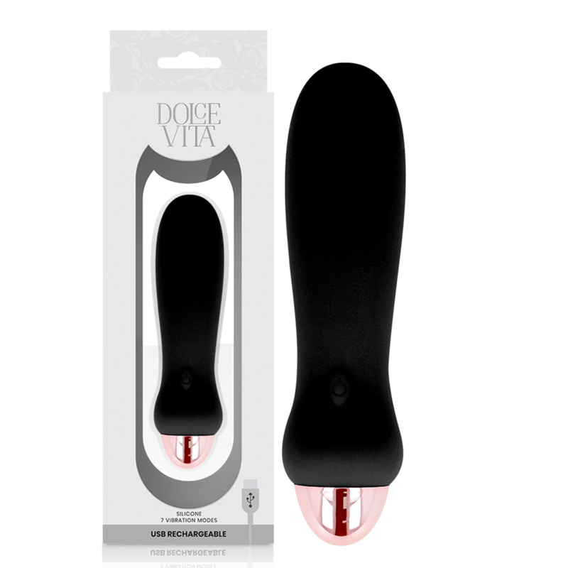 DOLCE VITA - VIBRATEUR RECHARGEABLE FIVE BLACK 7 VITESSES
