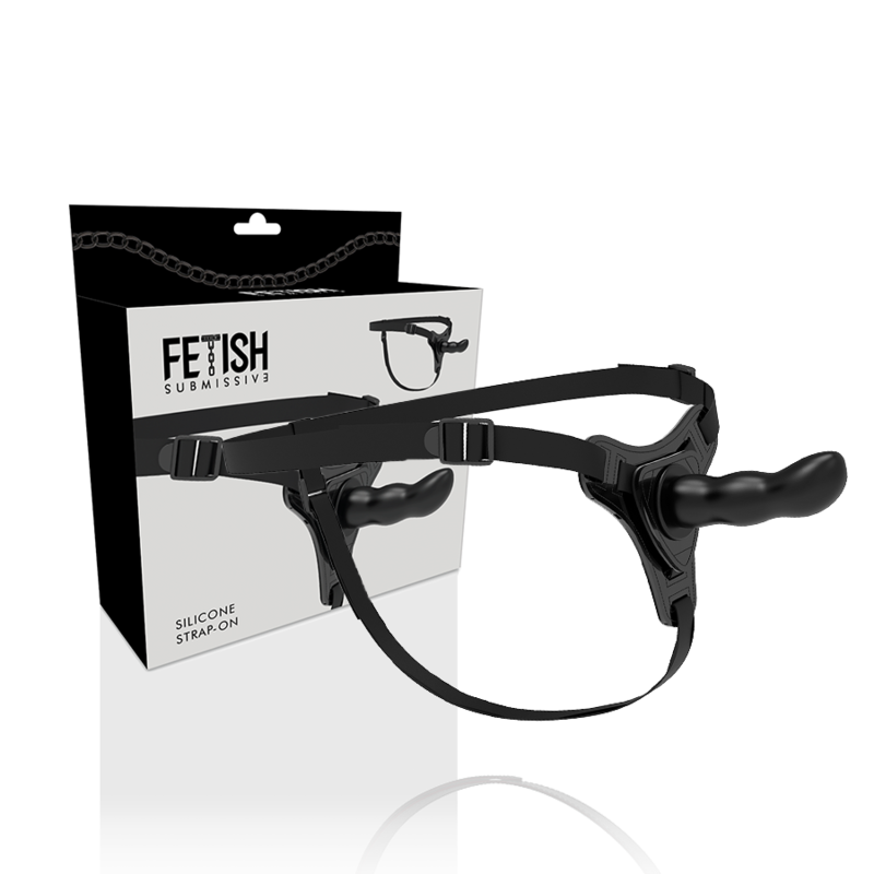 FETISH ONDERDANIGE HARNAS - ZWARTE SILICONEN G-SPOT 16 CM