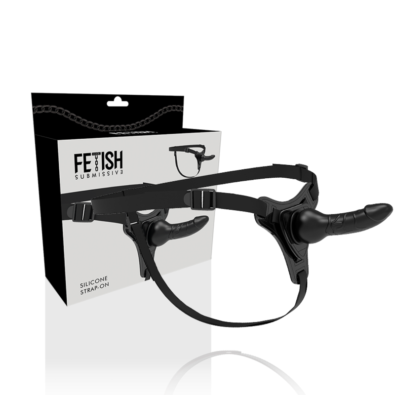 FETISH ONDERDANIGE HARNAS - REALISTISCHE ZWARTE SILICONEN 16 CM