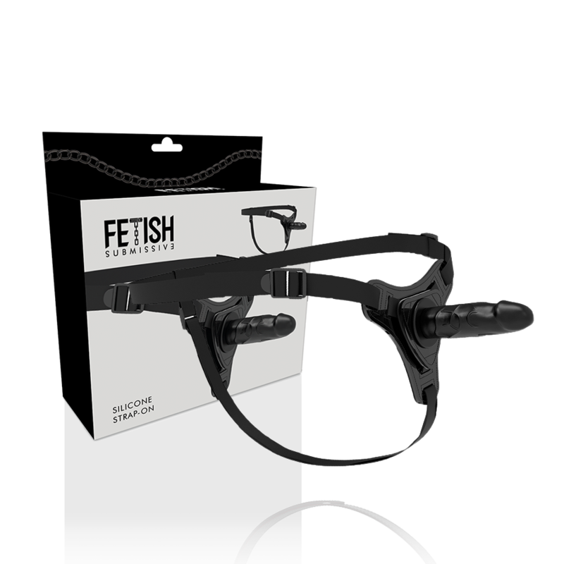 HARNAIS FÉTICHISME SOUMIS - SILICONE NOIR RÉALISTE 15 CM