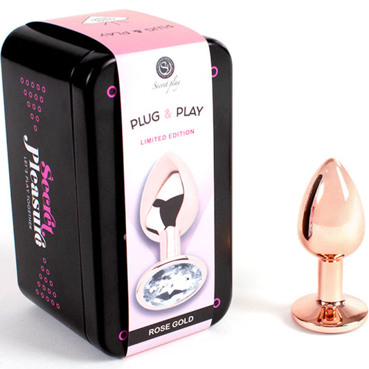 SECRETPLAY - PLUG ANALÉTIQUE EN MÉTAL OR ROSE, PETIT FORMAT 7 CM