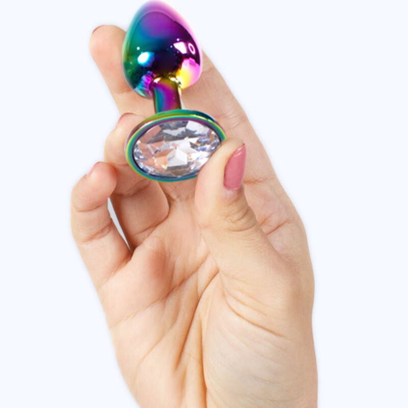 SECRETPLAY - METALEN REGENBOOG BUTTPLUG, KLEIN FORMAAT 7 CM