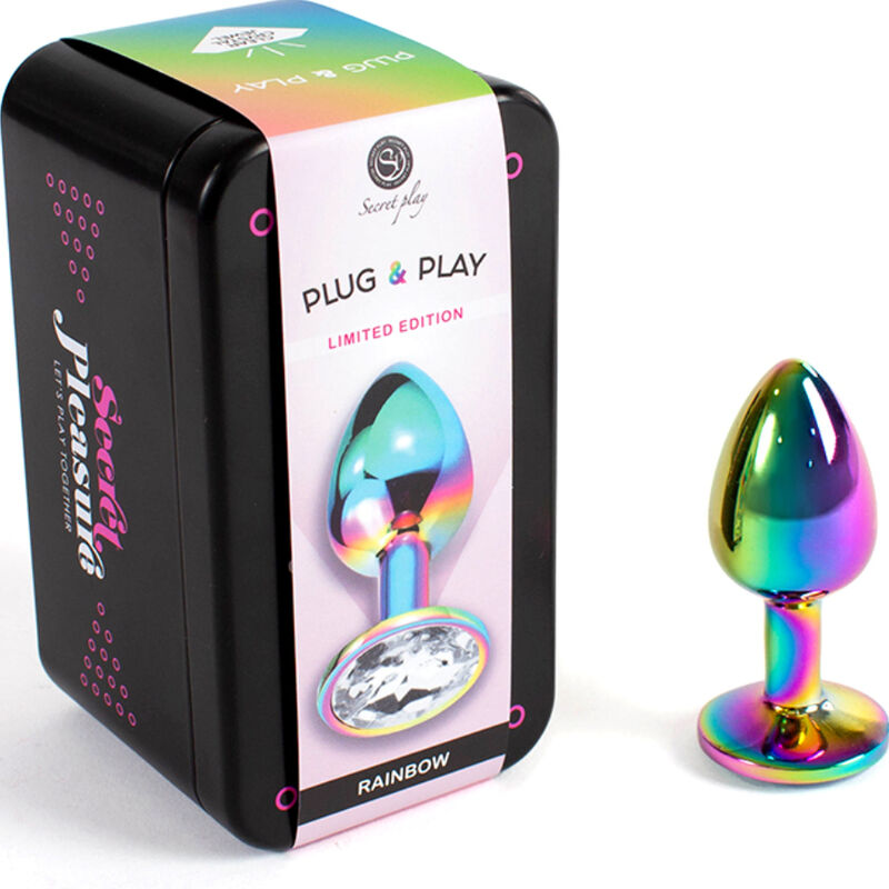 SECRETPLAY - METALEN REGENBOOG BUTTPLUG, KLEIN FORMAAT 7 CM