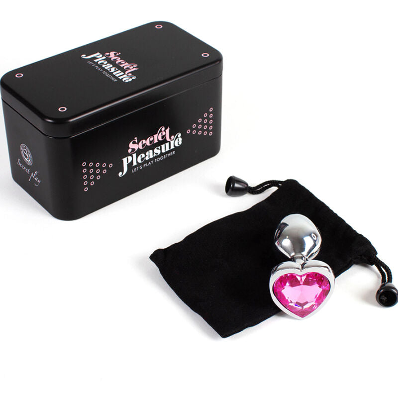 SECRETPLAY - PLUG ANALÉTIQUE EN MÉTAL COEUR FUCHSIA PETIT FORMAT 7 CM