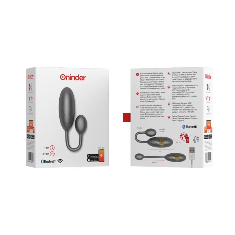 ONINDER - DENVER VIBREREND EI ZWART 7 X 2,7 CM GRATIS APP