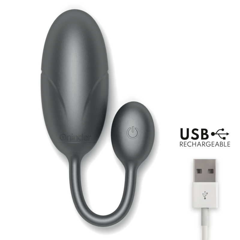 ONINDER - TOKYO VIBRATIE-EI ZWART 7,5 X 3,2 CM GRATIS APP