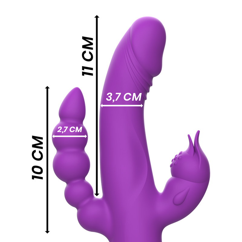 INTENSE - VIBRATEUR CASANOVA RABBIT SILICONE TRIPLE MOTEUR VIOLET