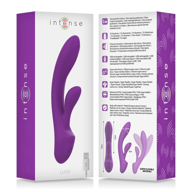 INTENSE - VIBRATEUR LUIGI RABBIT SILICONE LIQUIDE VIOLET