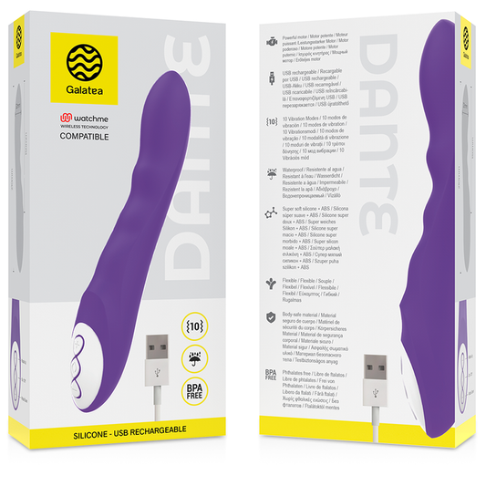 GALATEA - VIBRATEUR DANTE VIOLET, COMPATIBLE AVEC LA TECHNOLOGIE SANS FIL WATCHME