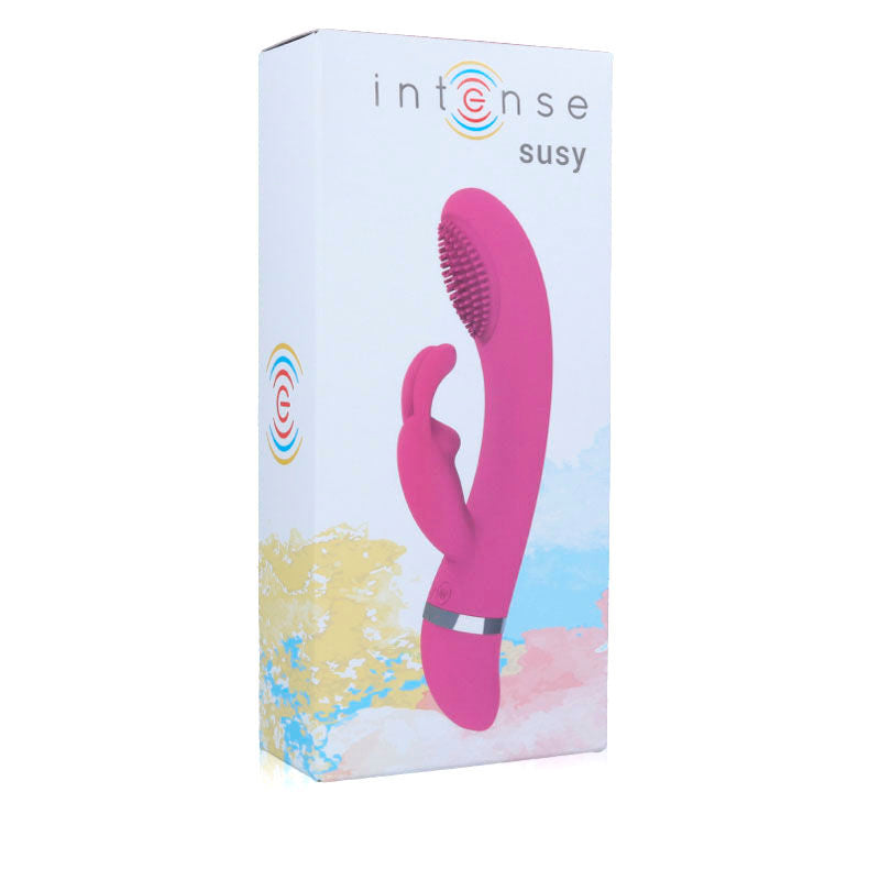 INTENSE - VIBRATEUR OSCILLANT SUSY EN SILICONE ROSE LAPIN