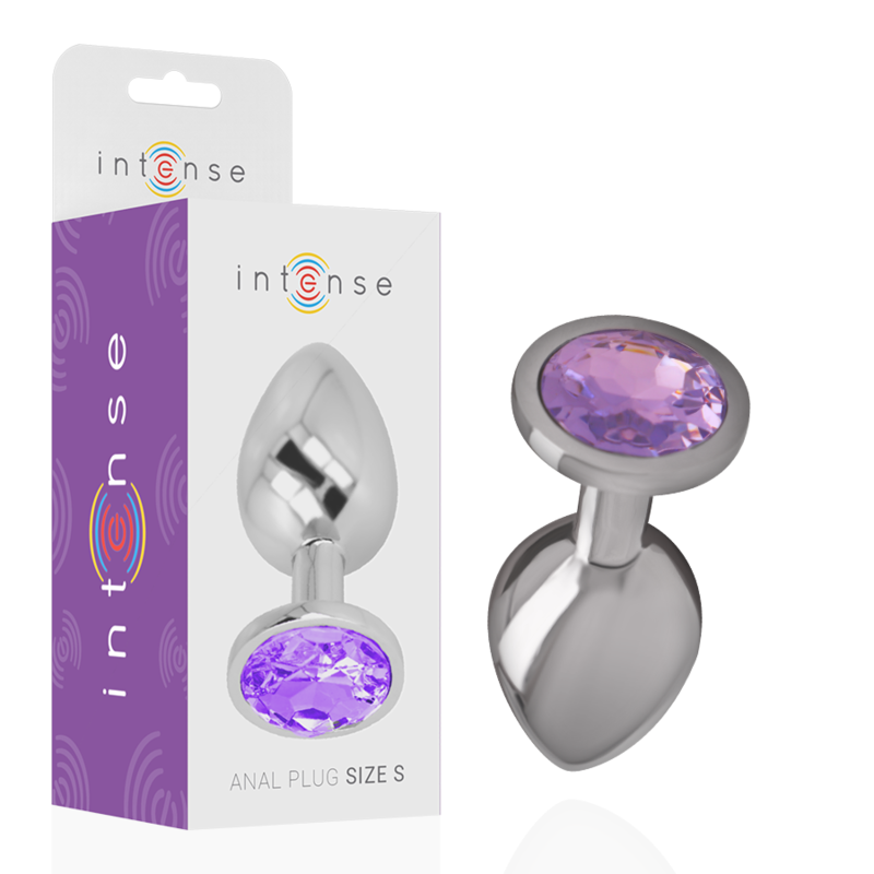 INTENSE - PLUG ANAL EN MÉTAL ALUMINIUM AVEC CRISTAL VIOLET, TAILLE L