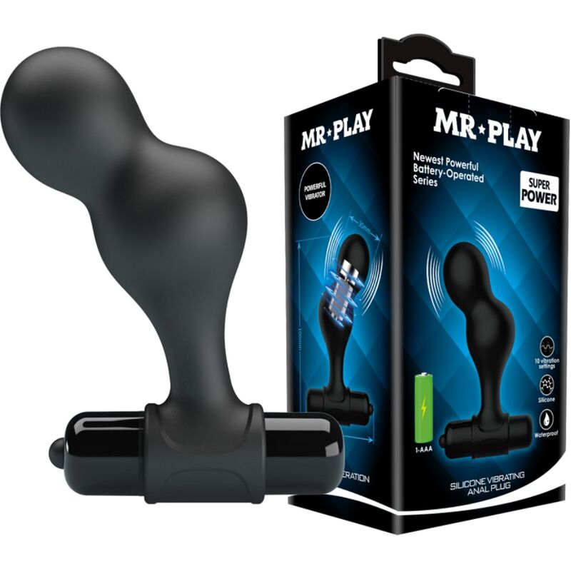 MR PLAY - VIBRATEUR ANAL EN SILICONE NOIR