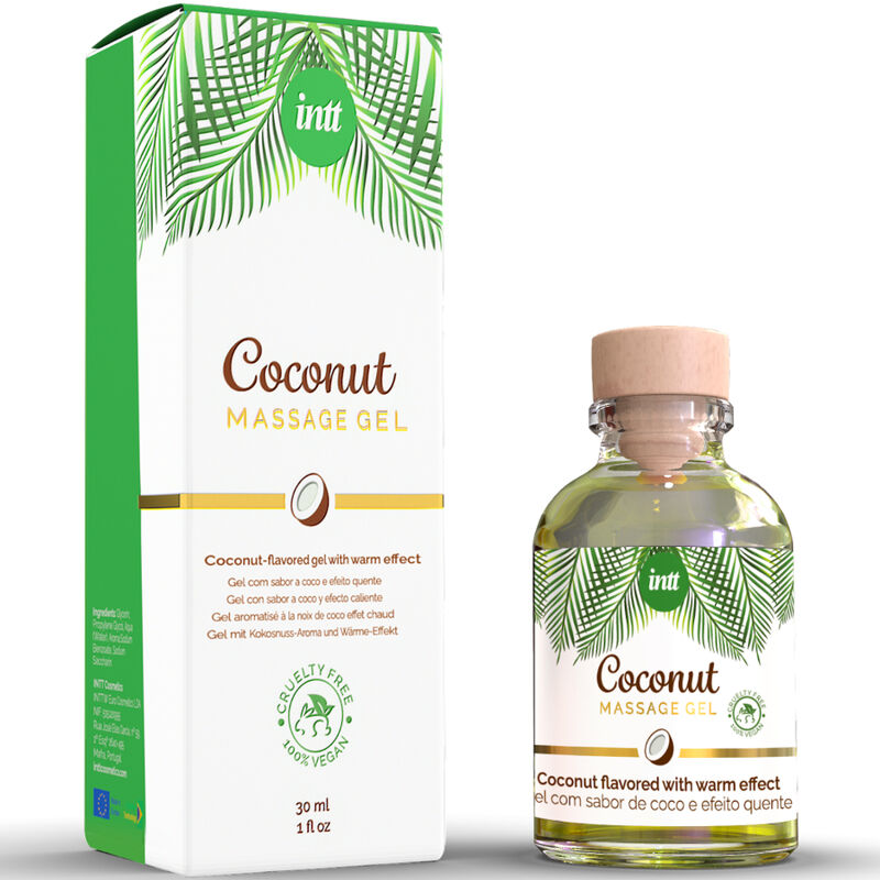 INTT - GEL DE MASSAGE VEGAN AU GOÛT DE NOIX DE COCO ET EFFET CHAUFFANT