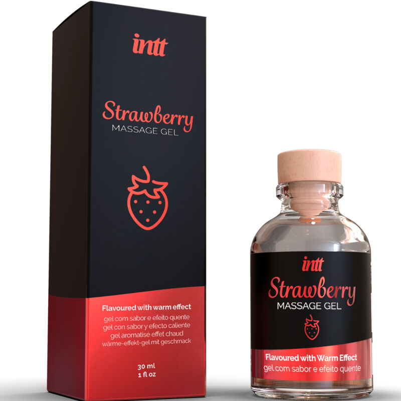 INTT MASSAGE &amp; ORAL SEX - MASSAGE GEL WITH HOT EFFECT STRAWBERRY FLAVOR